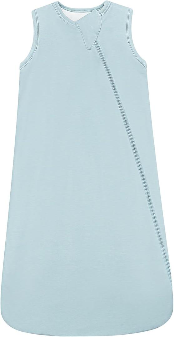 HAPIU Rayon Made from Bamboo Winter Baby Sleep Sack 2.5 TOG, 2-Way Premium Zipper, Warm Quilted Wearable Blanket (6-18 months, Sage)