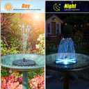 Solar Bird Bath Fountains Upgraded, 4W Solar Powered Water Fountain Pump with 4000 Battery, 7 Nozzles & 4 Fixers, Colorful LED Lights for Garden, Pond, Swimming Pool, Fish Tank, and Outdoor