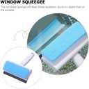 Baluue Double-Sided Window Cleaner 2-in-1 Squeegee and Scrubber Sponge for Car Windshield Mirrors and Shower Tiles 7.28 Inch Handheld Glass Cleaning Brush
