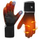 WERMSOCK Heated Glove Liners for Men Women,Rechargeable Thin Gloves Hand Warmer with Remaining Power Display for Typing Driving Riding Cycling Hiking Running Hunting