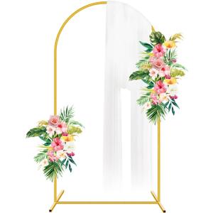 7.2FT Metal Arch Backdrop Stand,Gold Wedding Arched Backdrop Stand Frame for Wedding Party Balloon Decoration Birthday Graduation Ceremony Baby Shower Garden Floral