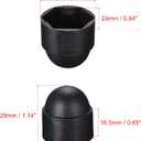 uxcell Plastic Dome Nut Protection Cap Covers, M16x24mm Nut Cover Black 20pcs
