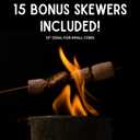 1 Pound of Large White Marshmallows with Bonus Roasting Sticks - Made with Natural Vanilla, No Artificial Flavors - Great for Campfires, S'Mores, Rice Crisp Bars, Cake Garnishes, Hot Chocolate