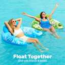 SLOOSH Inflatable Pool Floats Adult,2 Pack Pool Chairs with Cup Holders,X-Large Blow up Floats Chair,Hammock Noodle Mat for Relaxing Summer Water Fun Swimming Party Beach
