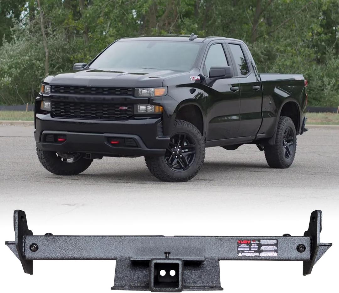 Trailer Hitch Black Steel Compatible with 2020-2025 Chevrolet Silverado 2500 3500 and Suburban 2500 3500 and 2020-2024 GMC Sierra 2500 3500 and Yukon XL w/2 Hitch Receiver