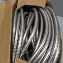 200 ft Stainless Steel Garden Hose - 2025 Upgraded Metal Water hose - Flexible Water Hose Pipes with Latex Core, 3/4" Solid Brass Connector - No-Expandable Garden Hoses (Silver)