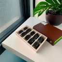 Luxurious 5 Grid Beige Velvet Eyewear Storage Sunglasses Jewelry Tray Organizer Soft Protection Drawer Divider Store Display