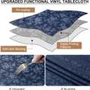 Smiry Rectangle Table Cloth, Waterproof Heavy Duty Vinyl Tablecloth, Wipeable Washable Table Cover for Kitchen and Dining Room (Navy Blue, 54" X 108")