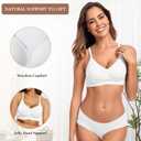 OEAK Womens Wireless Bras Comfortable Push Up Bra No Underwire Bra Full Support Lift Bralette Everyday Seamless Tshirt Bras White 3X-Large