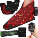 Lunix LX24 Red Light Therapy for Feet, Near Infrared Therapy for Circulation & Joint Support with Vibration, Portable, Rechargeable, Adjustable Intensity, Black (Foot)