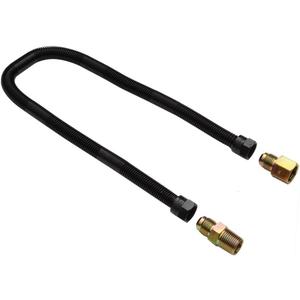 Stanbroil 1/2" OD x 3/8" ID 24" Non-Whistle Flexible Flex Gas Line Connector Kit for NG or LP Fire Pit and Fireplace