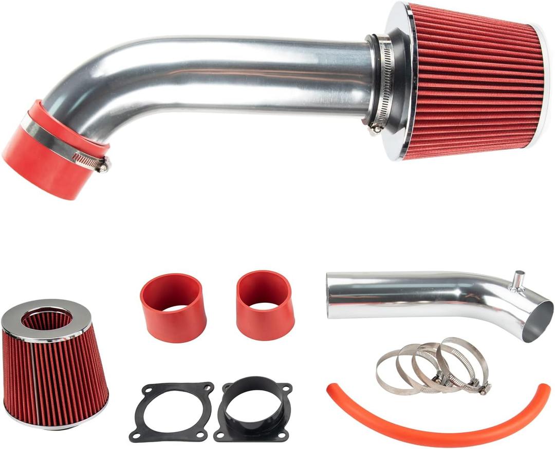 Cold Air Intake Kit with Filter Heat Shield for 2003-2006 FX35, G35, 350Z 3.5L Engines (Red)
