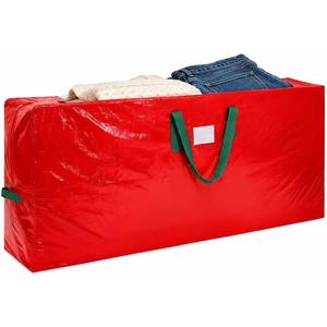KRYSTY Christmas Tree Storage Bag - Fits Up to 7.5 Foot Xmas Holiday Tree, Zippered Bag, Carry Handles, Durable Waterproof Material, Protects Against Dust and Moisture, Red