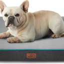 Bedsure Memory Foam Dog Bed for Small Dogs - Orthopedic Pet Beds for Crate with Removable Washable Cover and Nonskid Bottom - Plush Flannel Fleece Top Pet Mat, Grey (24"L x 16"W x 3"Th)