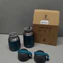 Insulated Thermo Food Jar for Hot & Cold Food for Kids Adult, 17&24 oz Soup Thermal Hot Food Containers for Lunch, Triple Layer Insulation Stainless Steel Food Jar with Spoon(2 Pack Green)