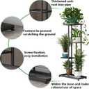 LINZINAR Plant Stand Indoor Outdoor Corner 4 Tier Metal Plant Shelf Patio Plant Rack for Garden Corner Balcony Living Room
