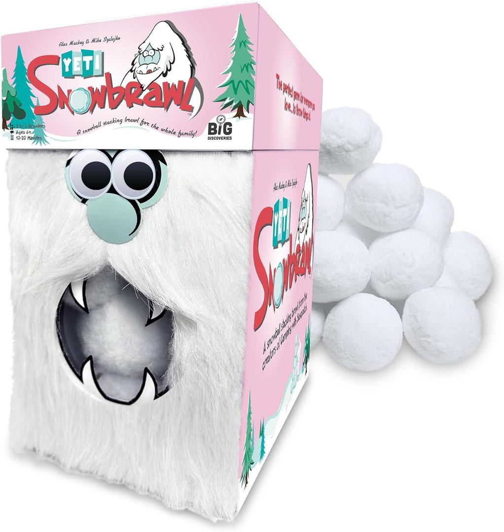 Big Discoveries Yeti Snowbrawl - A Snowball Stacking Brawl Card Game | Includes 40 Snow Balls - Fun Board Game for Kids, Teens, Adults