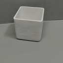 White Natural Travertine Textures Square Tissue Box Cover Holder, Resin Tissue Box Holder Decorative for Bathroom, Vanity, Kitchen Countertop, Bedroom Night Stands, Office Desk Top (Medium)