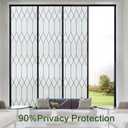 Windimiley Window Privacy Film Stained Glass Static Clings, Bathroom Frosted Leaded Decorative Window Stickers, UV Heat Blocking Opaque Removable for Home Door Coverings (35.4 x 157.5in,Pure)