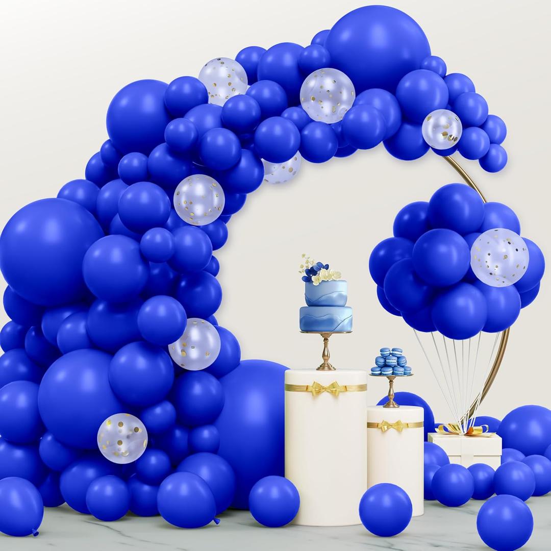 2 x JOYIN 150 Pcs Royal Blue Balloons, Different Sizes 18 12 10 5 Inch Royal Blue Latex Balloon Arch Kit with Instruction for Birthday Party Graduation Wedding Holiday Decoration