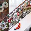 Zhengmy 60 Pcs Christmas Silicone Garland Ties for Banister 12" Stretchable to 24" Reusable Holiday Flexible Garland Hanger Ties for Christmas Banister Railing Stairs Craft Wrapping Lamp Posts Decor