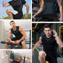 Mens Tank Tops,Sport Running Dry Fit Gym Shirt, Wicking Athletic Mesh Breathable Muscle Tee Workout Sleeveless Shirts (Black, XL)
