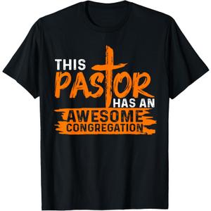 Funny Pastor Appreciation Gift Men Christian Church Priest T-Shirt (Small, Black)