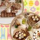 Bokon 100 Pcs Easter Paper Plates Disposable Bunny Shaped Plates Brown Rabbit Easter Party Tableware for Spring Holiday Dining Kitchen Party Supplies