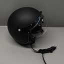 3/4 Motorcycle Helmets Retro Open Face Vespa Scooters Helmet with Clear Visor for Men and Women- DOT Approved (Medium, Matte Black)
