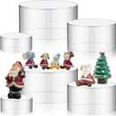 Jerify 6 Pcs Acrylic Risers Display Stands, 5.91'' 5.12'' 3.54'', Clear Round Nesting Pedestal Shelf with Hollow Bottom for Tabletop Jewelry Display, 3 Sized