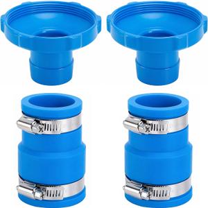 2 Pack Pool Vacuum Hose Adapter B, Pool Skimmer Hose Connector Kit, Swimming Pools Adapter B Replacement for 1.25'' and 1.5'' Hoses Skimmer Filter Pump Accessories (Blue)