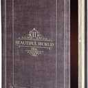 Decorative Vintage Book Shaped Trinket Storage Box Brown Leather -24B-005Literary Works Fake Book Box Home Decor (Beautiful World)