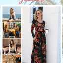 VIISHOW Women's Long Sleeve Loose Plain Maxi Dresses Casual Long Dresses with Pockets (L)