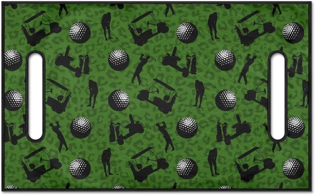 TODIYADDU Green Golf Ball Golf Cart Seat Covers Comfortable Golf Cart Seat Towel Blanket with Unique Patterns 50x30.9in Universal Fit All Club Car and More 2-Seat Golf Carts Machine Washable