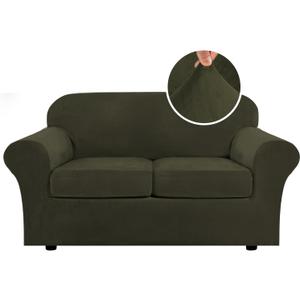 H.VERSAILTEX Real Velvet Plush 3 Piece Stretch Sofa Covers Couch Covers for 2 Cushion Couch Loveseat Covers Width Up to 72 Inch Feature Thick Soft Stay in Place (Medium Sofa, Ivory) H.VERSAILTEX Real Velvet Plush 3 Piece Stretch Sofa Covers Couch Covers for 2 Cushion Couch Loveseat Covers Width Up to 72 Inch Feature Thick Soft Stay in Place (Medium Sofa, Ivory)