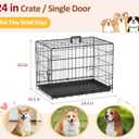 Portable Single Door Dog Crate, Durable Metal Wire Cage with Removable Tray