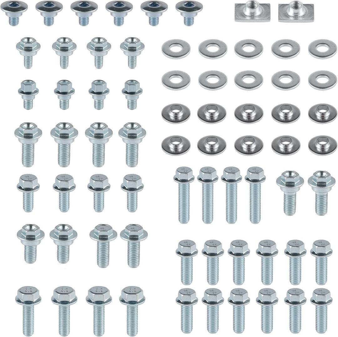 LivTee 70PCS Motorcycle Body Bolt Mounting Kits, for Plastics Seat Fenders Shrouds Fasteners Compatible with CR85 CR125 CR250 CR500 & CRF150 CRF250 CRF450 R Models CRF150R CRF250R CRF450R - White