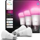 Philips Hue Smart LED A19 Bulb, White & Color Ambiance, E26 Base, 7.2W, Full Spectrum Light 1000K-20000K, 810 Lumens, Dimmable, Works with Alexa, Google,& Apple Home, 3 packs