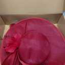 dressfan Vintage Fascinator Hats for Women,20s 50s Linen Flower Hat for Derby/Church/Wedding/Cocktail/Tea Party, Fushia