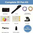 3D Printing Pen Kit, 3D Printer Pen with Adjustable Temperature,Stepless Speed, PLA/ABS Compatible 3D Drawing LCD Display, for Creative Art, DIY Projects,Black