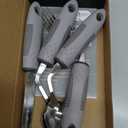 4-Piece Adaptive Utensils Set - 42° Angled Parkinsons Utensils, 2.5 oz Weighted Utensils for Hand Tremors and Parkinsons Patients, Weighted Silverware for Hand Tremors (Grey: Right-Handed)