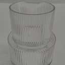 Large Glass Vase - Clear Ribbed Vase - Fluted Flower Vase for Modern Home Dcor - Glass Vases for Centerpieces - Living Room, Dining Table, Shelf, Entryway, Office, Wedding Centerpieces