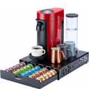 lagShip for Nespresso Pod Holder Vertuo Capsule Storage Pod Organizer Coffee Bar Design And Coffee Machine Stand Black Metal(50 Pods Capacity