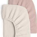 Lulu moon Muslin Crib Sheets - Fitted Crib Mattress Sheets for Boys and Girl - 28"x 52", 2 Pack 