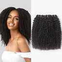WEQUEEN Kinky Curly Human Hair Bundles 3c/4a 100% Virgin Brazilian Kinkycurly 3 Bundles 16 18 20 Inch Natural Look Quick Weave Human Hair