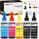 WOKOK Refill Ink Kit for HP 67 67XL 63 63XL 65 65XL 61 61XL 950 950XL 951XL 902XL 952XL Ink Cartridges, 100ML x 5 Bottles with Syringes (2 Black 1 Cyan 1 Magenta 1 Yellow)
