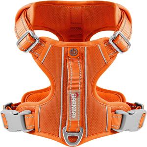 BARKBAY Dog Harness No Pull with ID Tag Pocket - Heavy Duty, Reflective, Easy Control for Large Dogs (Orange,XL) (X-Large(Chest:31-38))