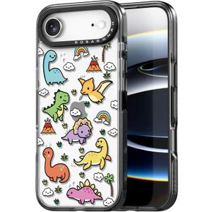 for iPhone Air Case Cute - Durable Shockproof 6.6 ft Drop Impact Phone Case - Funny Dinosaur Land Design for iPhone 17 Air (6.5") Black
