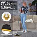 B-Land Carpet Rake for Pet Hair Removal, Reusable Pet Hair Remover with 60 Adjustable Long Handle, Carpet Scraper Dog Cat Hair Remover Tool for Rugs, Mats