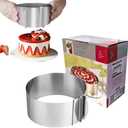 Round Cake Ring Mold,Adjustable 6"-12" Round Stainless Steel Cake Mousse Mold Ring Pastry Baking Tool,Stainless Steel Baking Rings Round Cake Molds for Cake Dessert Mousse Baking Pastry, Cake Decor